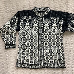 Vintage Dale of Norway Black and White Wool Cardigan